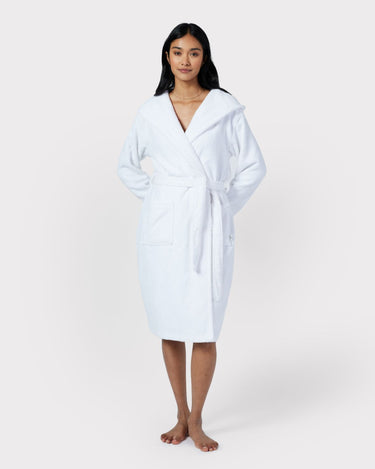 Towelling Dressing Gown - White